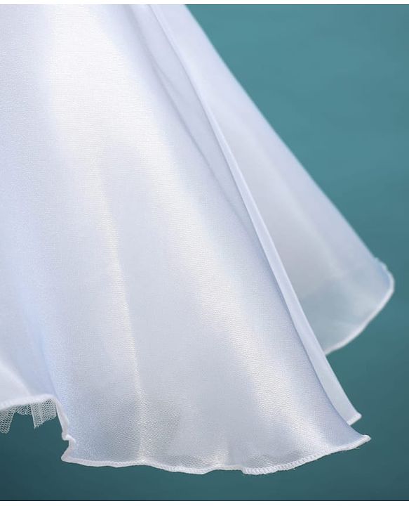 Babyhug Glass Nylon 5 Layers Sleeveless Party Dress With Floral Corsage & Embellished Waist Belt Detailing & Cotton Lining - White