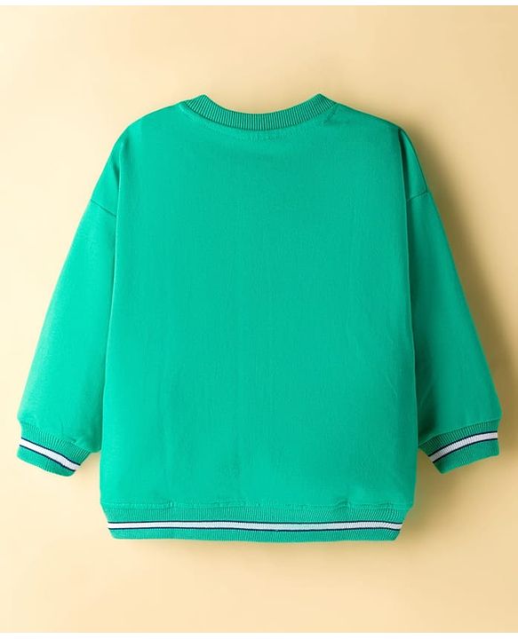 Babyhug Disney Terry Knit Drop Shoulder Full Sleeves Sweatshirts with Mickey and Friends Graphic Pack of 2 - Green & White