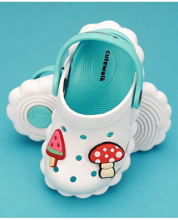 Cute Walk by Babyhug Slip On Clogs With Applique - White