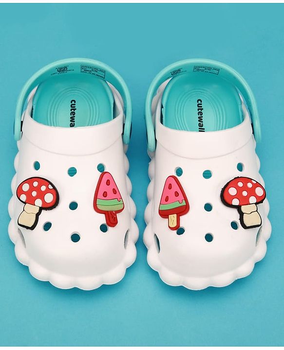 Cute Walk by Babyhug Slip On Clogs With Applique - White