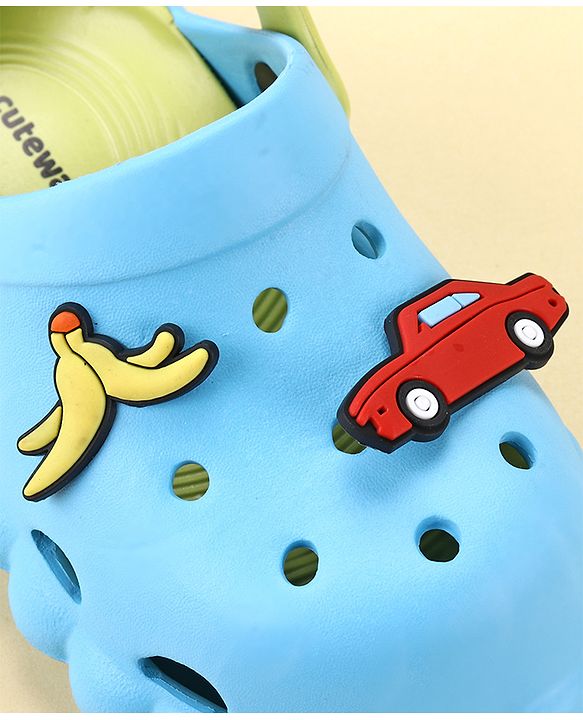 Cute Walk by Babyhug Back Strap Closure Clogs with Car Applique - Blue