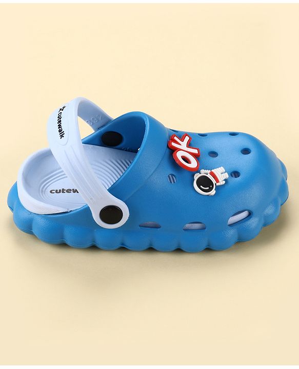 Cute Walk by Babyhug Back Strap Closure Clogs With Astronaut Applique - Blue