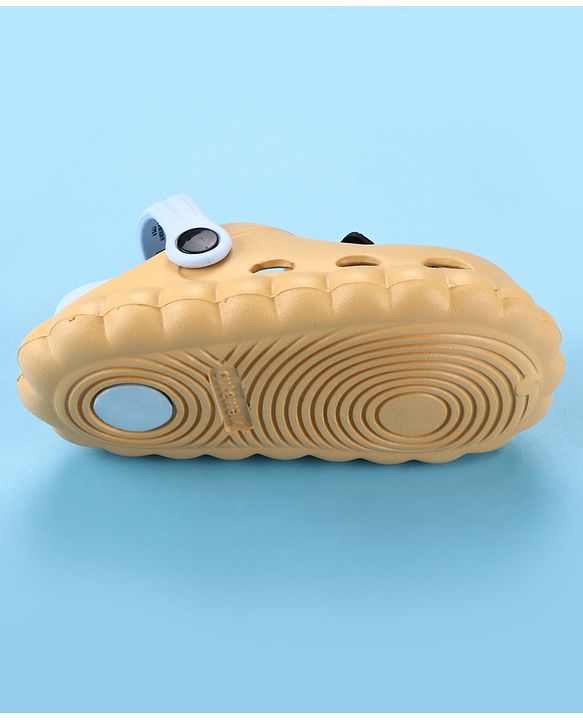 Cute Walk by Babyhug Back Strap Closure Clogs With Car Applique - Mustard