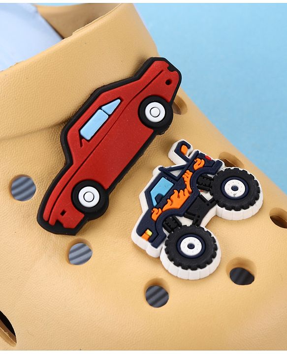 Cute Walk by Babyhug Back Strap Closure Clogs With Car Applique - Mustard