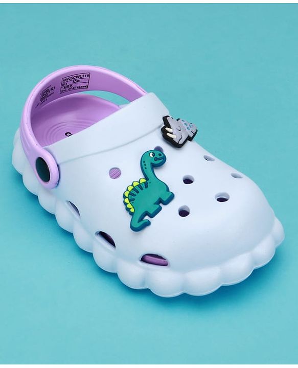Cute Walk by Babyhug Clogs With Dino Applique & Back Strap - Purple