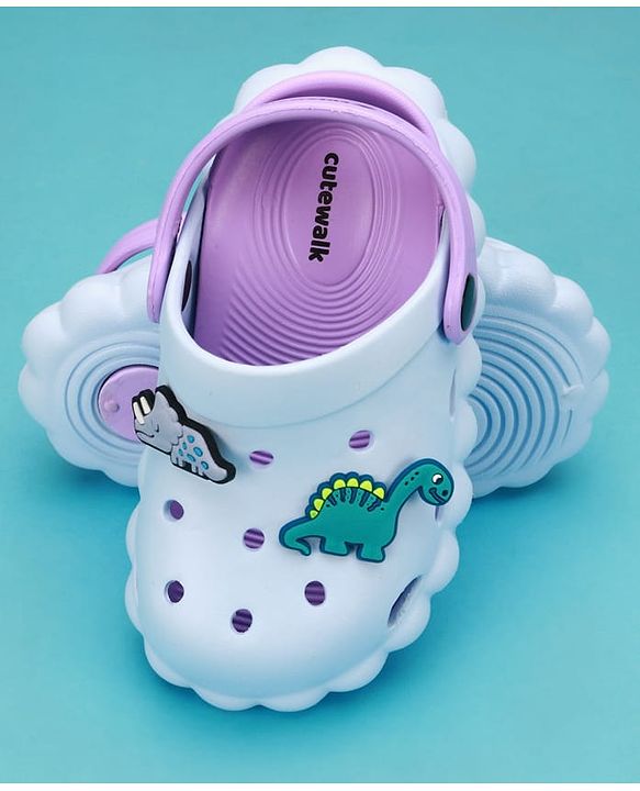 Cute Walk by Babyhug Clogs With Dino Applique & Back Strap - Purple