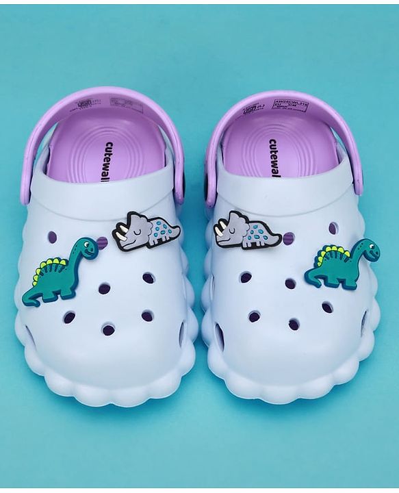 Cute Walk by Babyhug Clogs With Dino Applique & Back Strap - Purple