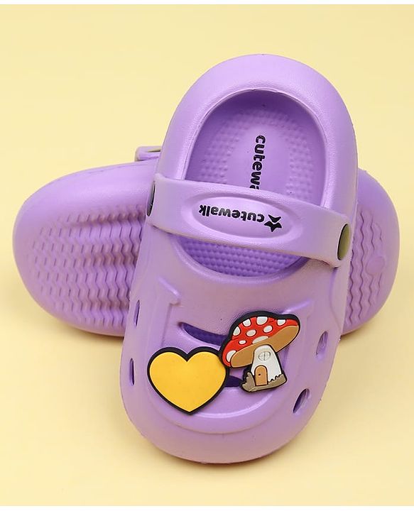 Cute Walk by Babyhug Clogs With Mushroom Applique - Purple