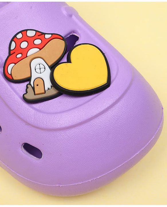 Cute Walk by Babyhug Clogs With Mushroom Applique - Purple