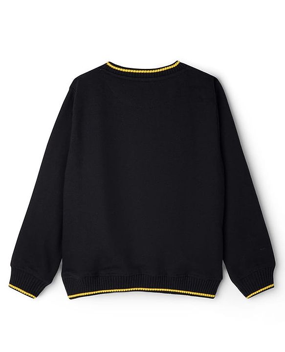 Pine Kids Knit Full Sleeves Sweatshirt With Gaming Print - Black