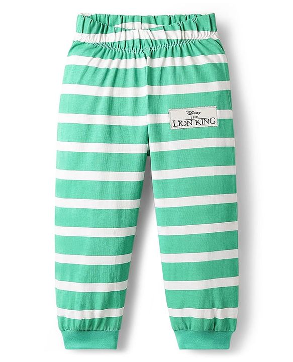 Babyhug Disney Single Jersey Full Sleeves Night Suit Set with Lion King Graphics - Light Green