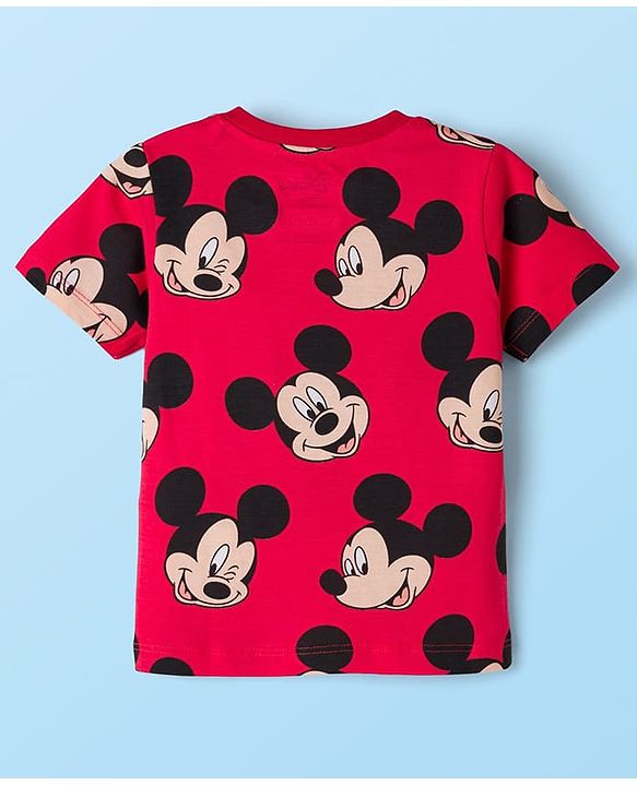 Babyhug Disney Single Jersey Knit Half Sleeves T-Shirts & Shorts Sets With Mickey Mouse Graphic Pack of 2 - Multicolor