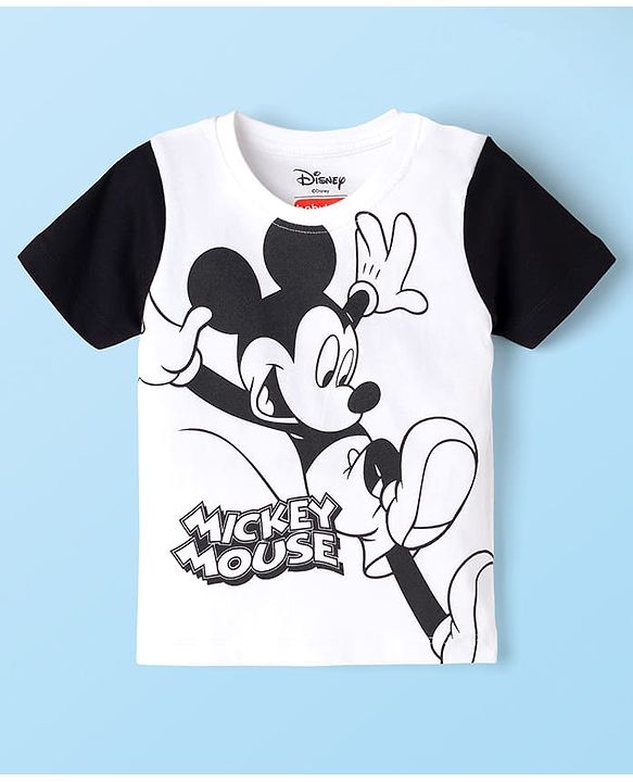 Babyhug Disney Single Jersey Knit Half Sleeves T-Shirts & Shorts Sets With Mickey Mouse Graphic Pack of 2 - Multicolor