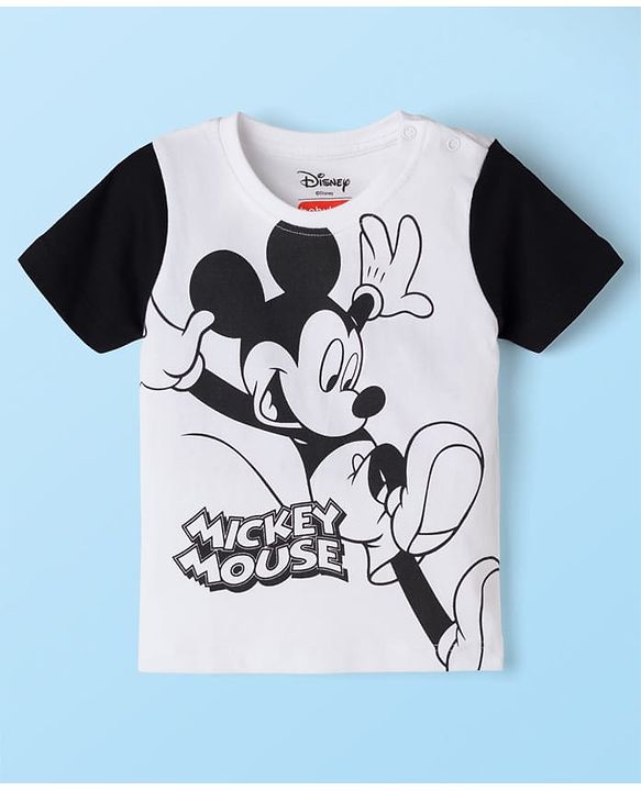 Babyhug Disney Single Jersey Knit Half Sleeves T-Shirts & Shorts Sets With Mickey Mouse Graphic Pack of 2 - Multicolor