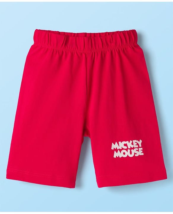 Babyhug Disney Single Jersey Knit Half Sleeves T-Shirts & Shorts Sets With Mickey Mouse Graphic Pack of 2 - Multicolor