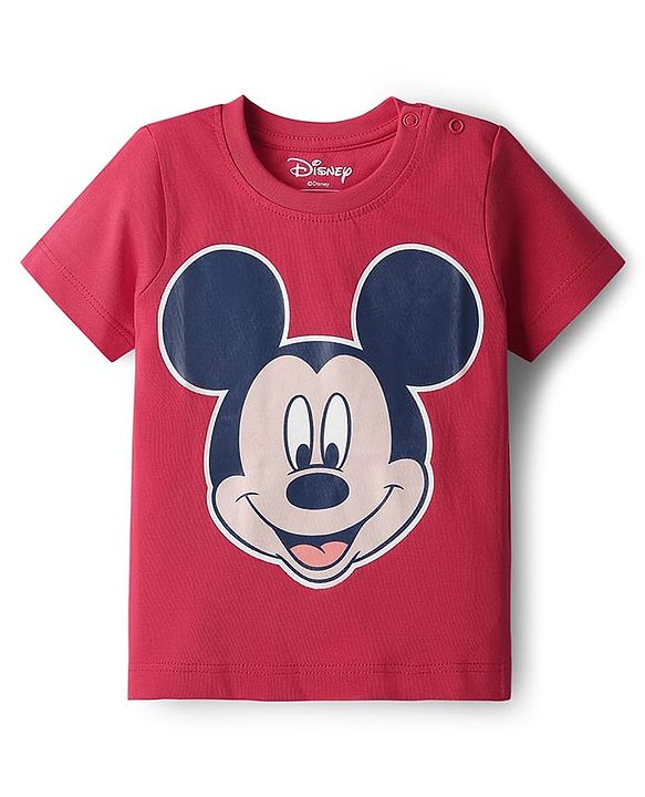 Babyhug Disney 100% Cotton Knit Half Sleeves T-Shirt With Micky Mouse Graphics Pack Of 2 - Multicolour