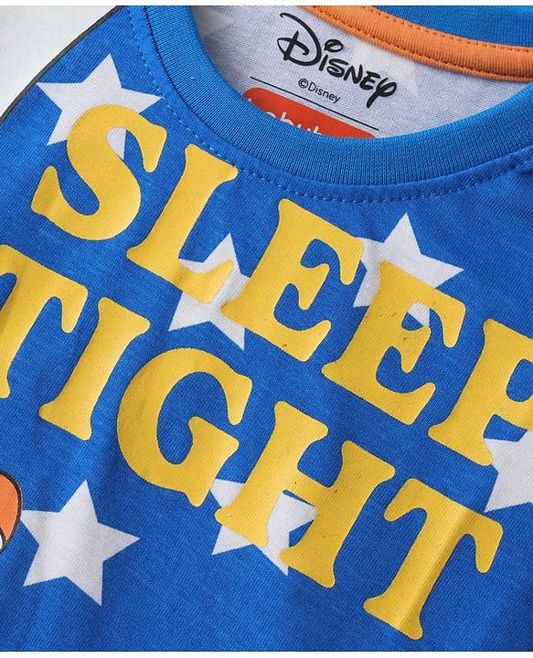 Babyhug Disney Single Jersey Knit Full Sleeves Night Suit with Tigger Graphics - Blue