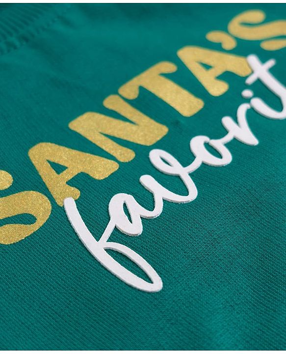 Babyhug Cotton Knit Full Sleeves Sweatshirt With Christmas Print & Kangaroo Pockets - Green