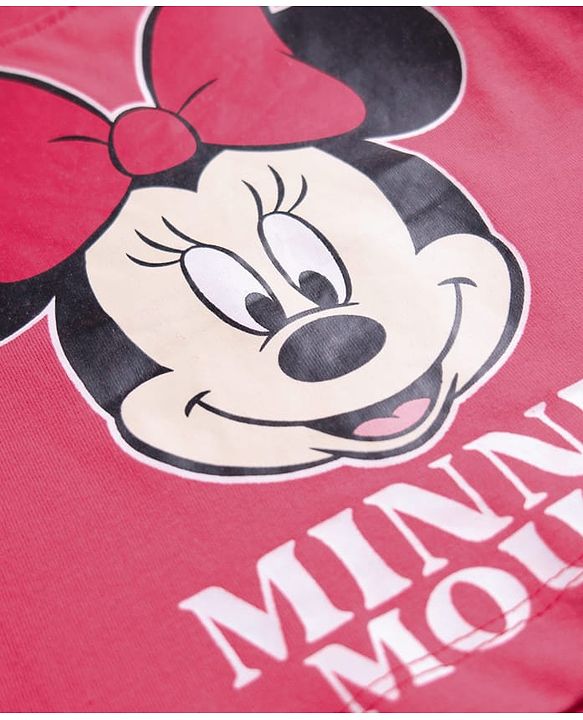 Babyhug Disney Single Jersey Knit Full Sleeves T-Shirt with Minnie Mouse Graphics Pack of 3 - Red Navy Blue & White