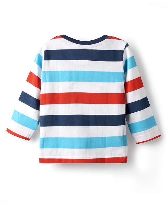 Babyhug Marvel Single Jersey Knit Full Sleeves T-Shirt with Avengers Graphic Pack of 3 - Light Blue White & Orange