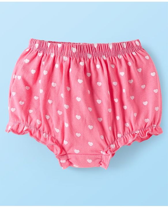 Babyhug 100% Cotton Antibacterial Bloomers With Animals & Hearts Print Pack Of 3 - Multi Colour