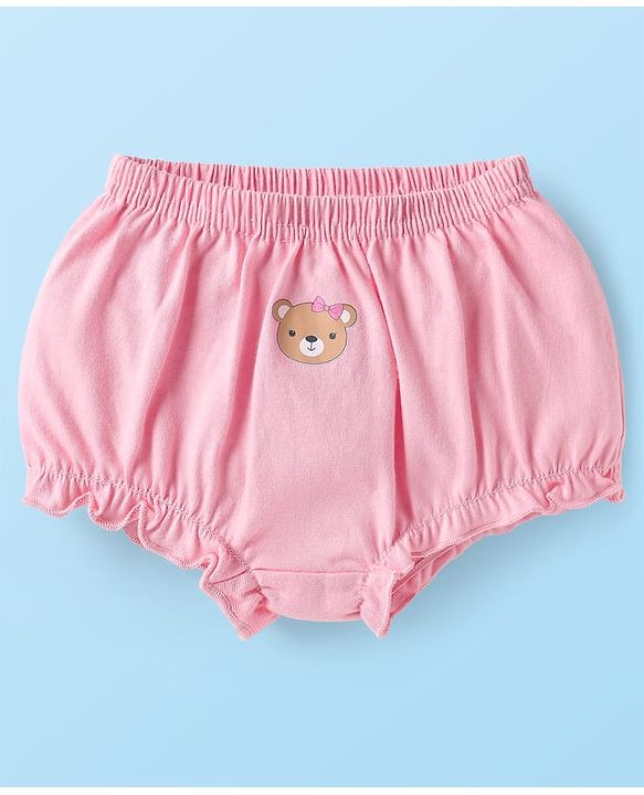 Babyhug 100% Cotton Antibacterial Bloomers With Animals & Hearts Print Pack Of 3 - Multi Colour