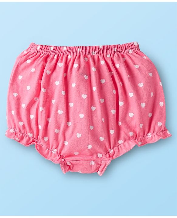 Babyhug 100% Cotton Antibacterial Bloomers With Animals & Hearts Print Pack Of 3 - Multi Colour