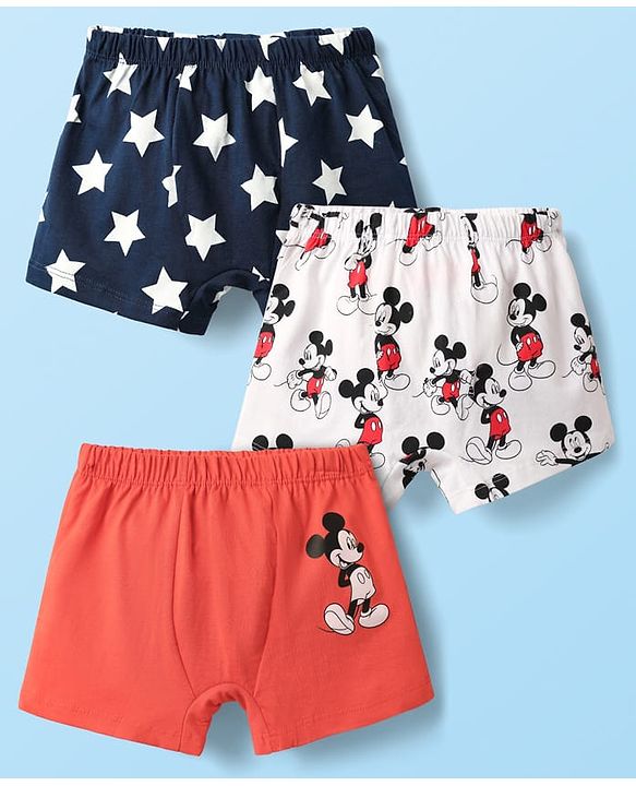 Babyhug Cotton Knit Mid Thigh Length Shorts with Beach Theme Print & Tape Detailing Pack of 2 - Multicolor