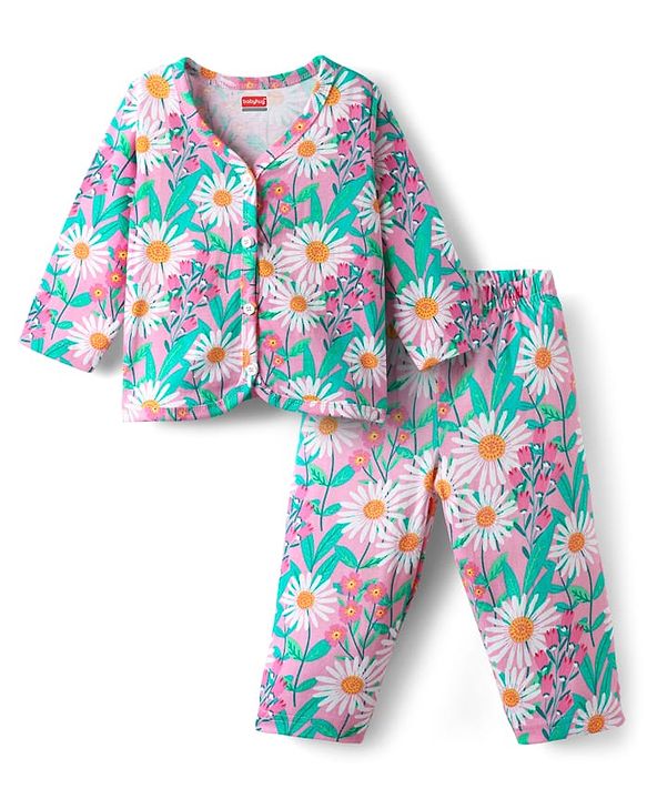 Babyhug Cotton Woven Full Sleeves Kurta & Pajama Set with Jacket Argyle Print - Maroon & Blue main image 1