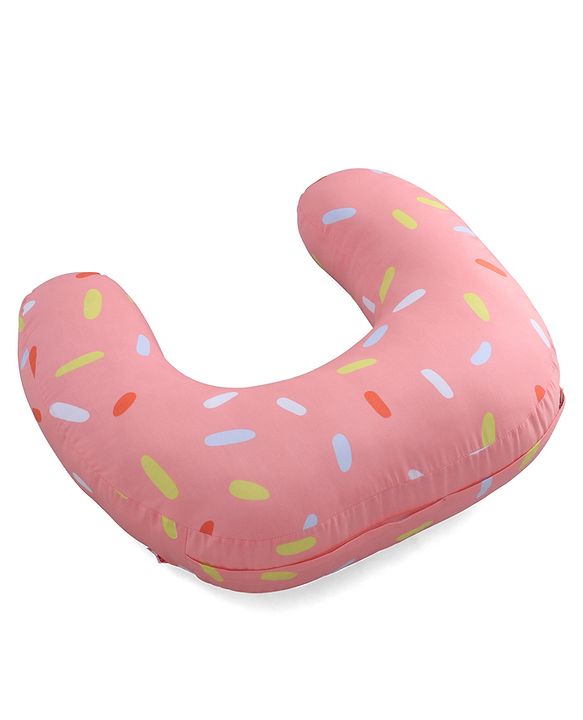 Babyhug 100% Cotton Feeding Pillow  Party Theme  - Pink | Fits upto waist size 36 inches