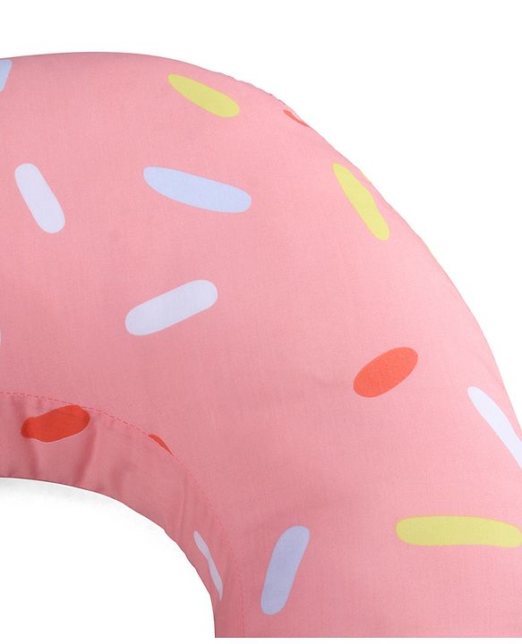 Babyhug 100% Cotton Feeding Pillow  Party Theme  - Pink | Fits upto waist size 36 inches