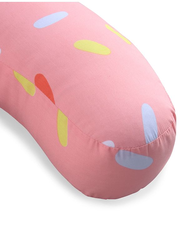 Babyhug 100% Cotton Feeding Pillow  Party Theme  - Pink | Fits upto waist size 36 inches