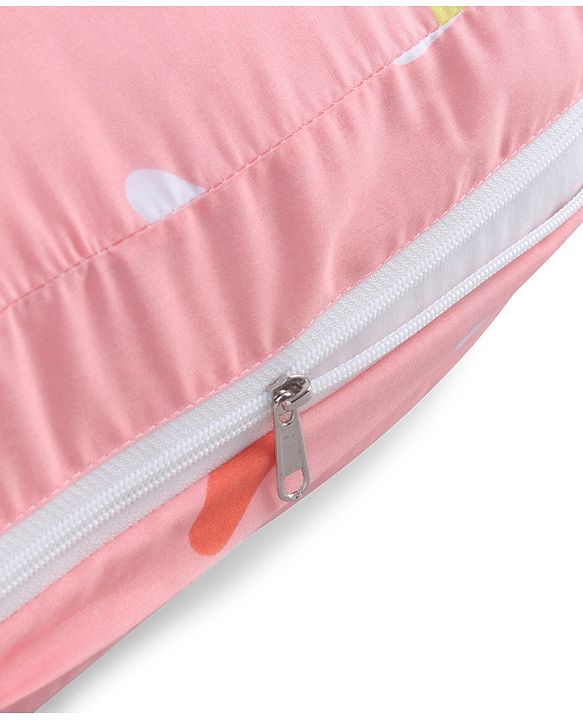 Babyhug 100% Cotton Feeding Pillow  Party Theme  - Pink | Fits upto waist size 36 inches