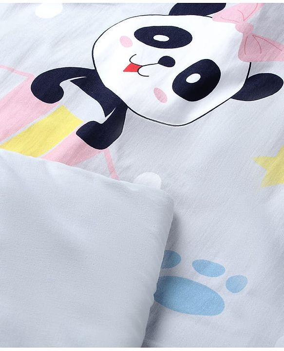 Babyhug Cotton Quilt Panda Print - Grey | Soft and Comfortable| Breathable Fabric| New Born Gifting Option| Light Weight and Foldable| Travel Friendly| Machine Washable