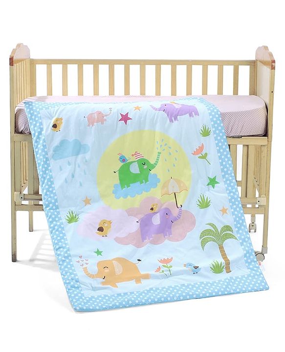 Babyhug Cotton Quilt Panda Print - Grey | Soft and Comfortable| Breathable Fabric| New Born Gifting Option| Light Weight and Foldable| Travel Friendly| Machine Washable