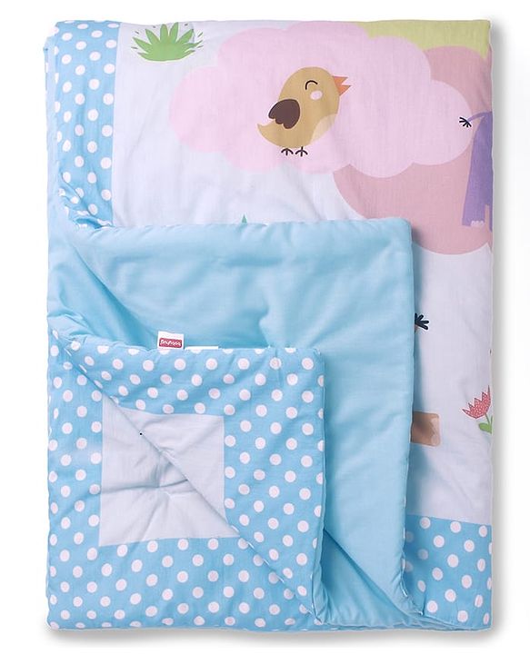Babyhug Cotton Quilt Panda Print - Grey | Soft and Comfortable| Breathable Fabric| New Born Gifting Option| Light Weight and Foldable| Travel Friendly| Machine Washable