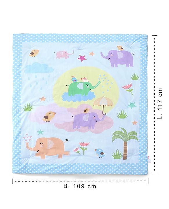 Babyhug Cotton Quilt Panda Print - Grey | Soft and Comfortable| Breathable Fabric| New Born Gifting Option| Light Weight and Foldable| Travel Friendly| Machine Washable