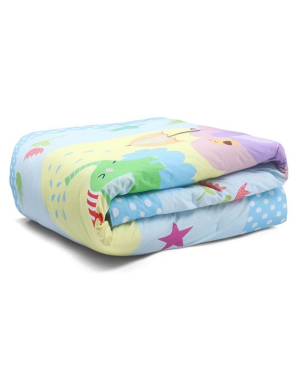 Babyhug Cotton Quilt Panda Print - Grey | Soft and Comfortable| Breathable Fabric| New Born Gifting Option| Light Weight and Foldable| Travel Friendly| Machine Washable