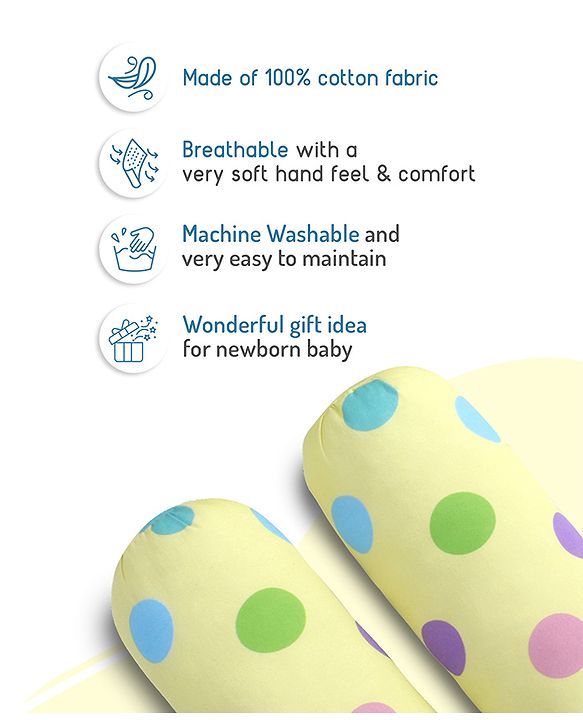 Babyhug 100% Cotton Crib Bedding Set Elephant Print Regular - Multicolor(Cot not Included)| Quilt,Cot Bumper,U Shape Pillow, Crib Sheet, 2 Bolsters| Compact Fold & Storage| Soft & Breathable| Washable