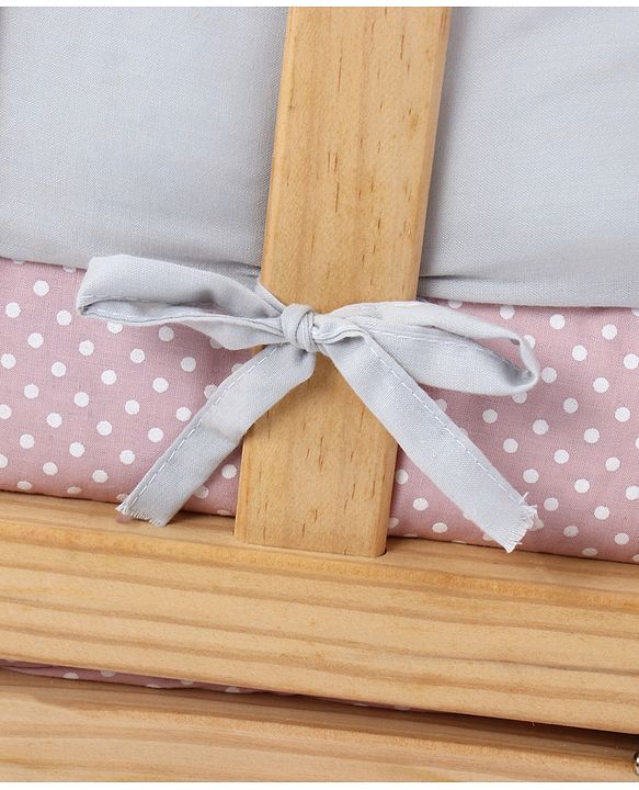 Babyhug 100% Cotton Cot Bumper Panda Print Regular - Grey (Cot not Included)| Protective Padding| Soft & Cozy| Washable| Easy to Assemble| Compact Folding & Storage| Prevents Bumping into Sides