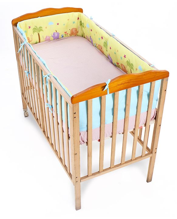 Babyhug 100% Cotton Cot Bumper Panda Print Regular - Grey (Cot not Included)| Protective Padding| Soft & Cozy| Washable| Easy to Assemble| Compact Folding & Storage| Prevents Bumping into Sides