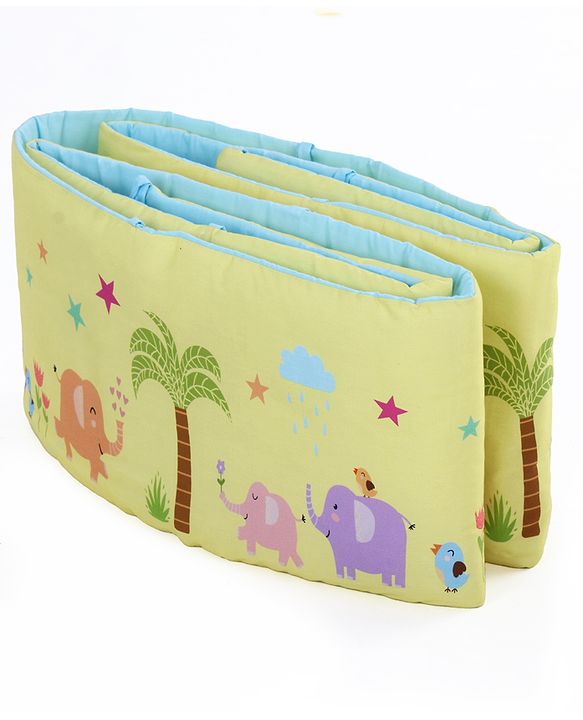 Babyhug 100% Cotton Cot Bumper Panda Print Regular - Grey (Cot not Included)| Protective Padding| Soft & Cozy| Washable| Easy to Assemble| Compact Folding & Storage| Prevents Bumping into Sides