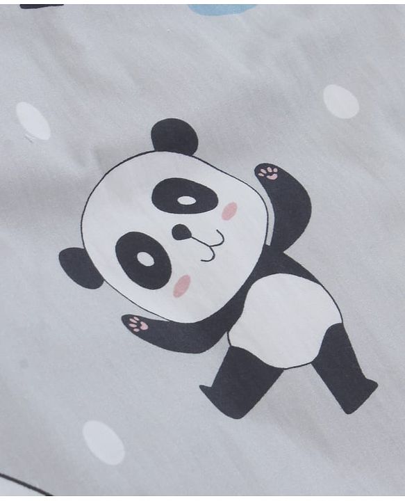 Babyhug Cotton Mosquito Net With Mattress Panda Print - Grey| Soft and Comfortable| Easy Access| Foldable & Travel Friendly| New Born Gifting Option| Use on Floor Cribs Cots or Cradle