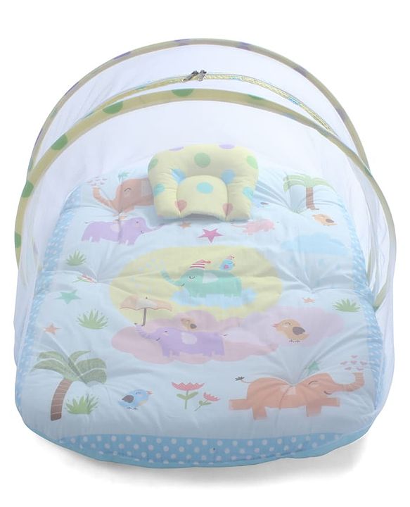 Babyhug Cotton Mosquito Net With Mattress Panda Print - Grey| Soft and Comfortable| Easy Access| Foldable & Travel Friendly| New Born Gifting Option| Use on Floor Cribs Cots or Cradle