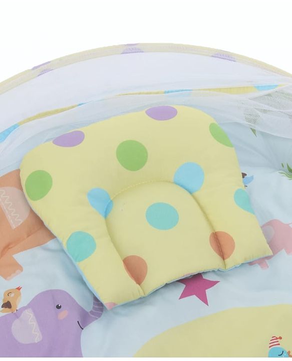 Babyhug Cotton Mosquito Net With Mattress Panda Print - Grey| Soft and Comfortable| Easy Access| Foldable & Travel Friendly| New Born Gifting Option| Use on Floor Cribs Cots or Cradle