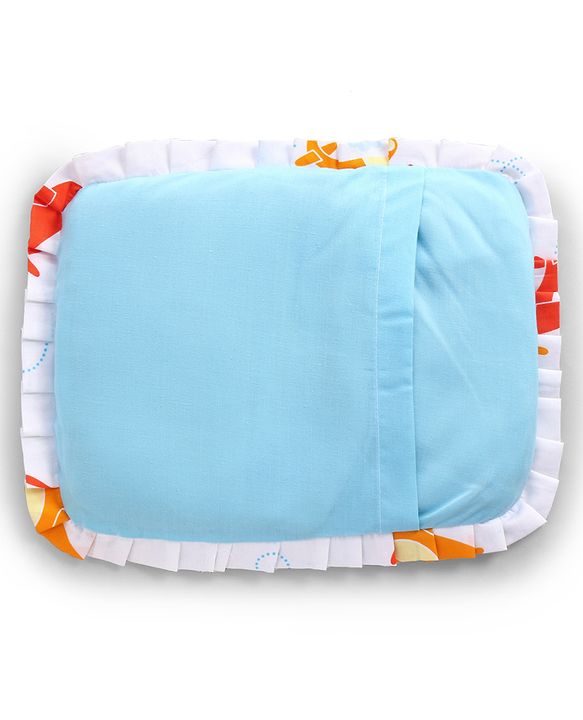 Babyhug Head Shaping Mustard Seed Pillow Aeroplane Print - White| 1 Kg Natural Rai| Cotton Removable Cover| Natural Warming Property|Prevents Cold & Flat Head Syndrome| NewBorn Neck & Shoulder Support