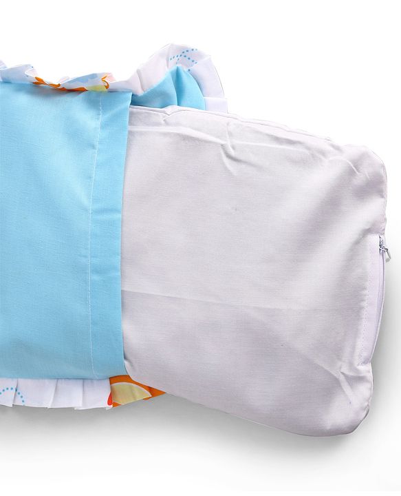 Babyhug Head Shaping Mustard Seed Pillow Aeroplane Print - White| 1 Kg Natural Rai| Cotton Removable Cover| Natural Warming Property|Prevents Cold & Flat Head Syndrome| NewBorn Neck & Shoulder Support