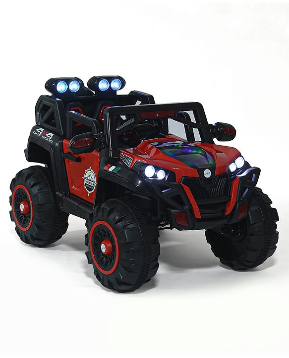 Babyhug Thunder 4X4 Battery Operated Ride On Jumbo Jeep With Music and Lights - Red