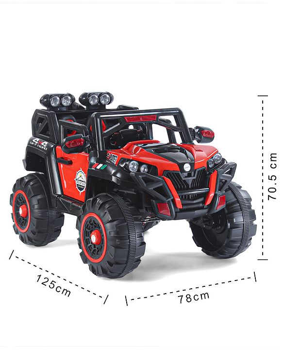 Babyhug Thunder 4X4 Battery Operated Ride On Jumbo Jeep With Music and Lights - Red