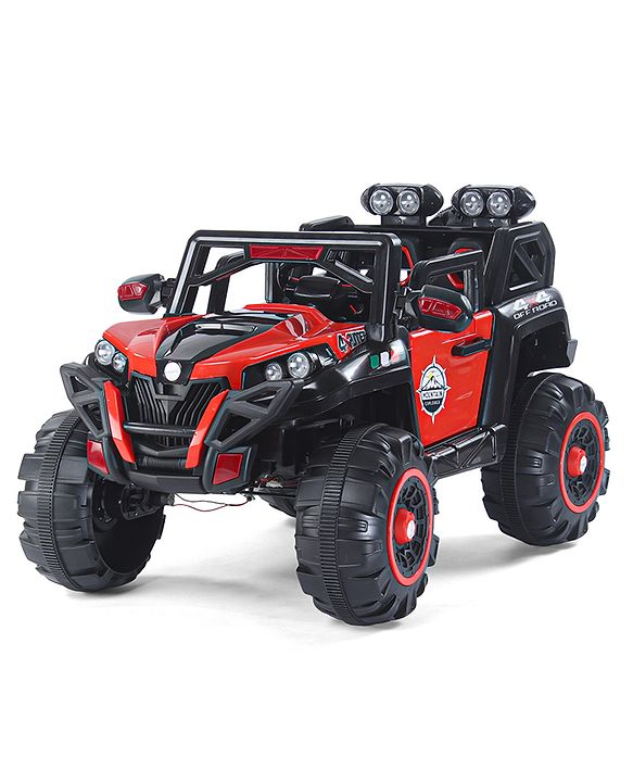Babyhug Thunder 4X4 Battery Operated Ride On Jumbo Jeep With Music and Lights - Red